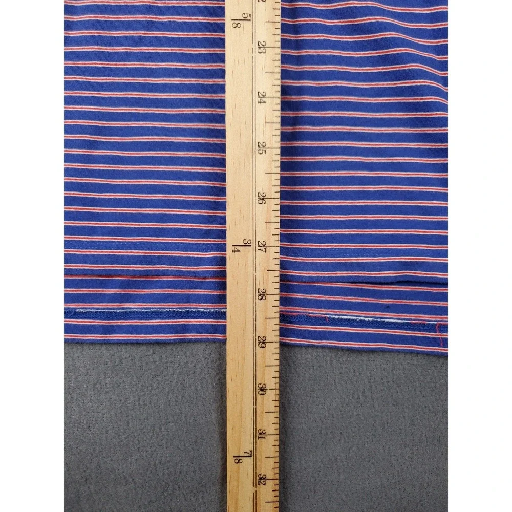 B.draddy Mens Short Sleeve Polo Large‎ Blue Red Stripe Logo On Sleeve
